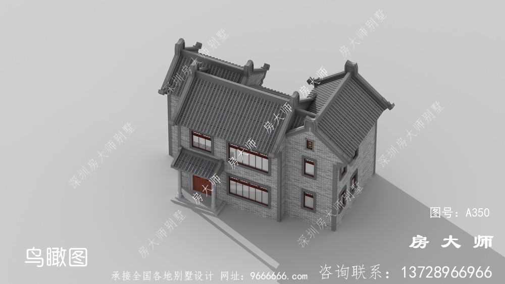 中式风格潮派别墅，二层别墅图片