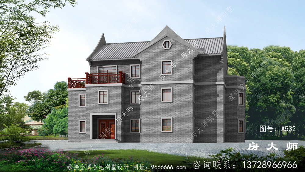 中式韵味十足的三层别墅图片大全
