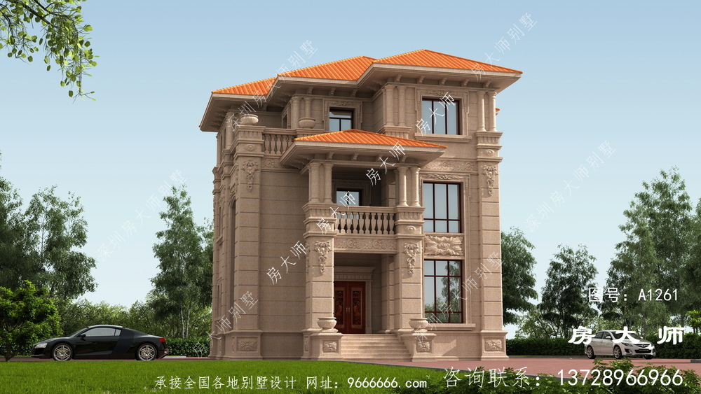 古典意大利风格三层别墅设计效果图