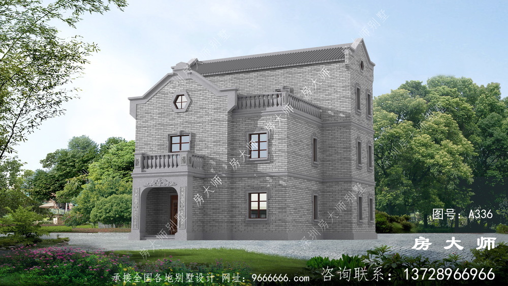 奢华新中式别墅外观设计效果图