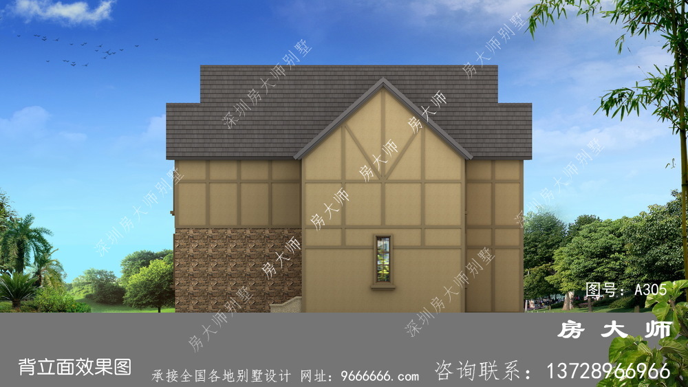 乡村简洁二层平顶房建造楼别墅设计图
