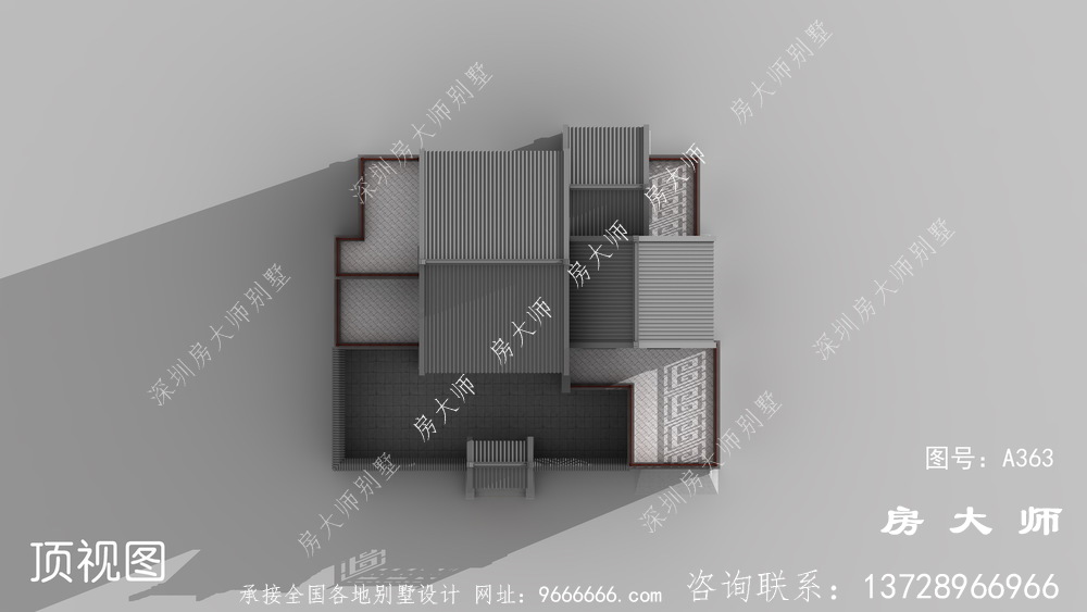 三层中式别墅设计图，經典豪宅外型图