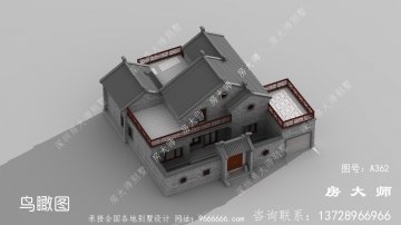 中式别墅设计图，外观时尚简单