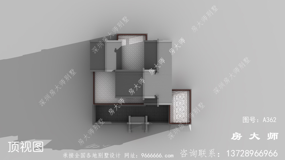 中式别墅设计图，外观时尚简单