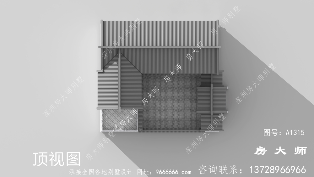 二层中式别墅设计图，外型图精美空气