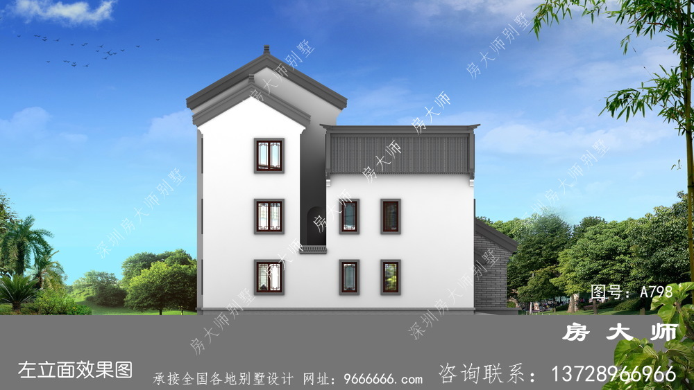 新中式四合院三层别墅设计图纸