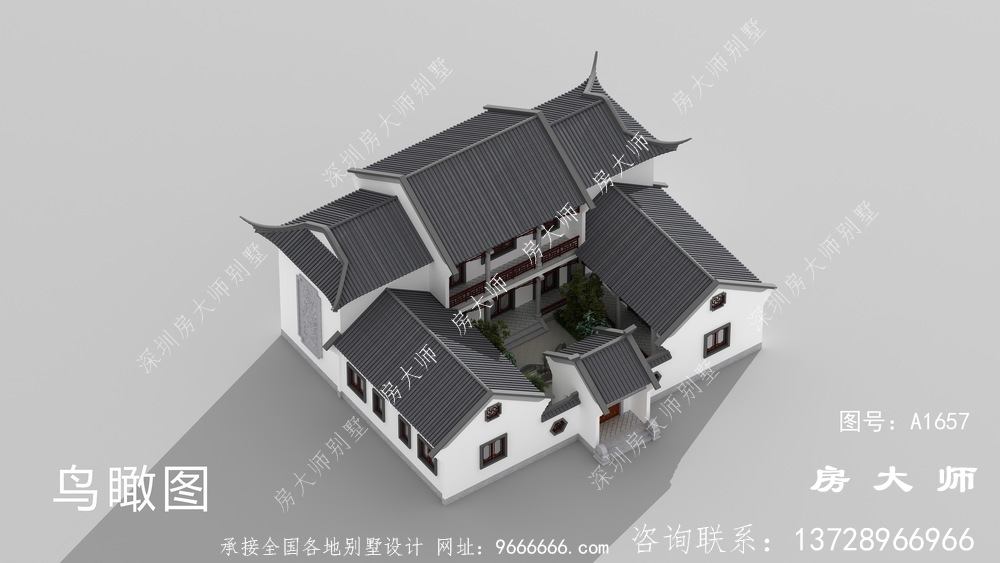 新中式四合院别墅设计图大全