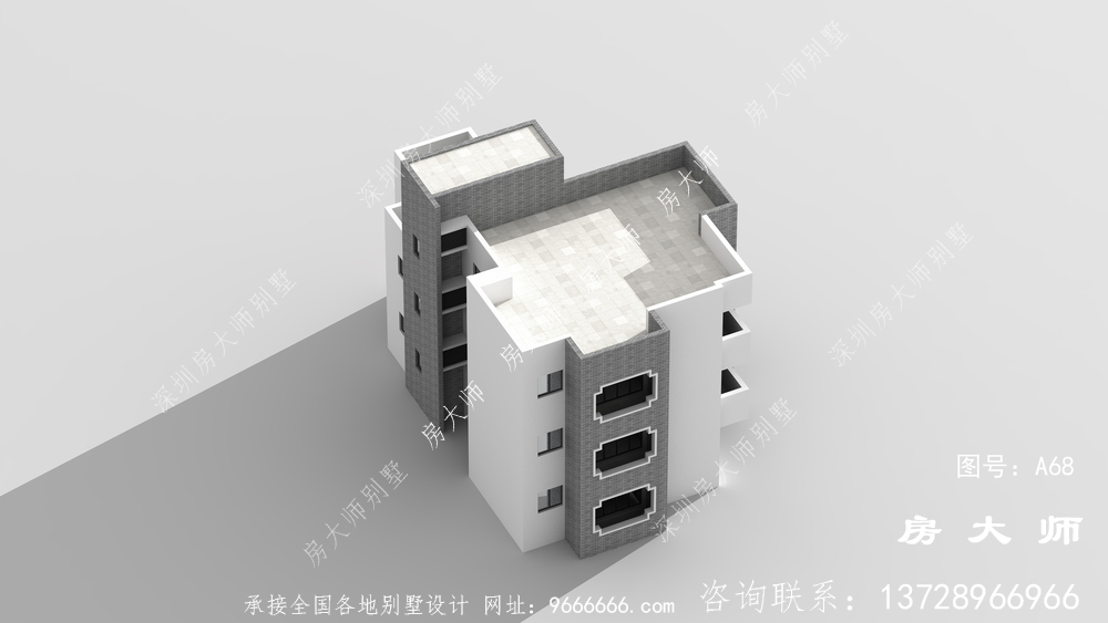 这套四层现代别墅外观大气，色彩明亮。