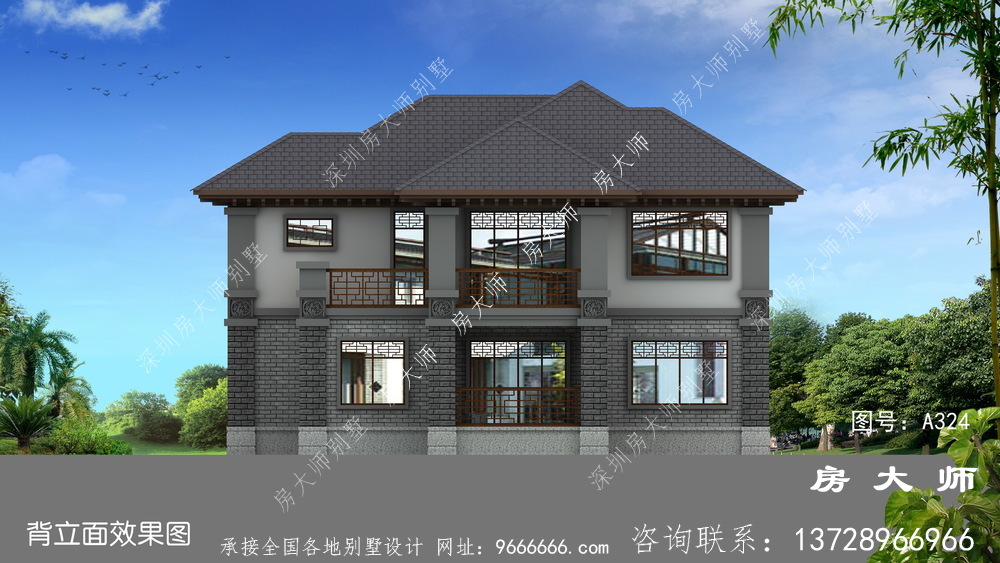 农村新中式二层别墅设计图