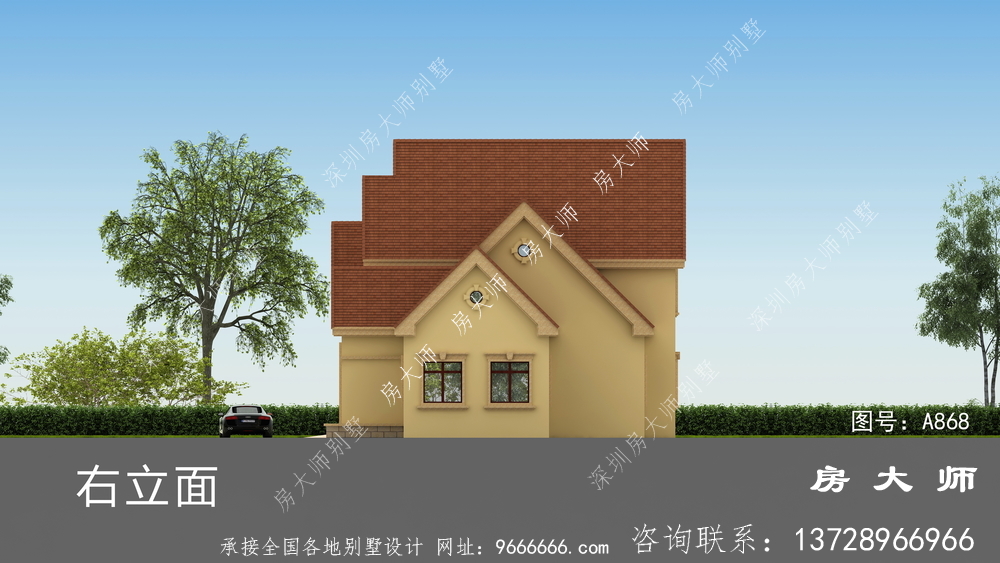 农村美式低调二层别墅设计图