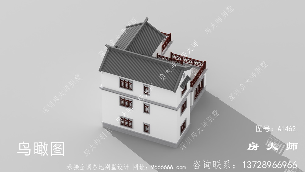 农村新中式三层别墅设计图