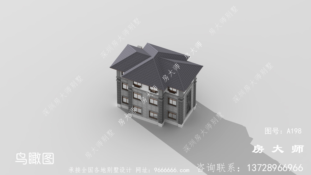 农村新中式三层经典别墅设计图