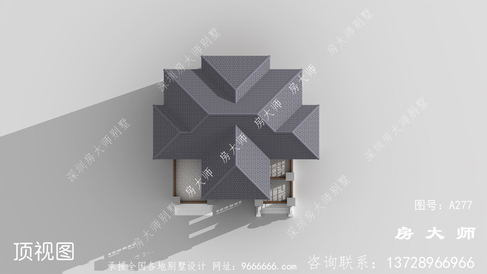 新中式复式三层农村别墅建筑设计效果图