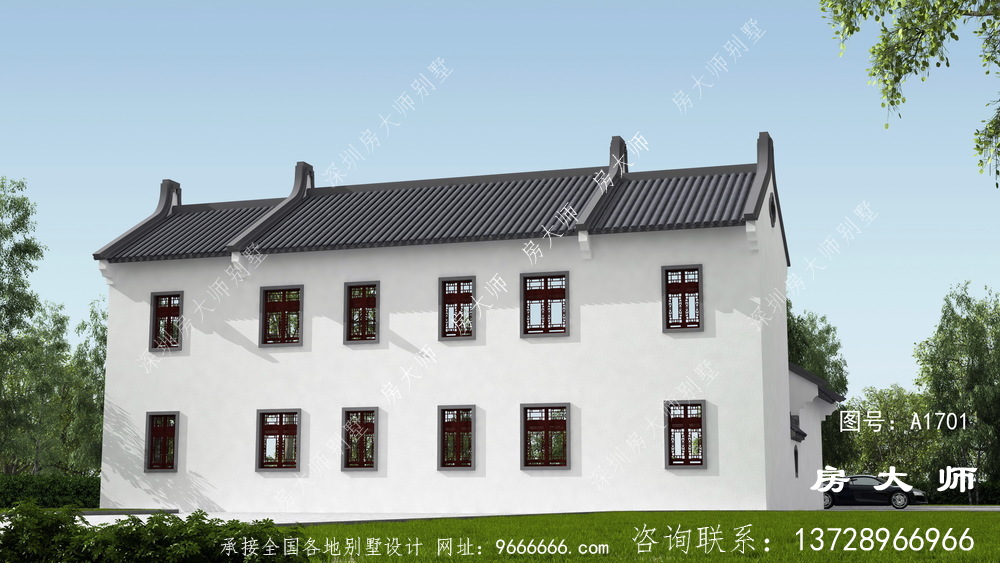 新农村中式两层别墅照片，带整套设计图