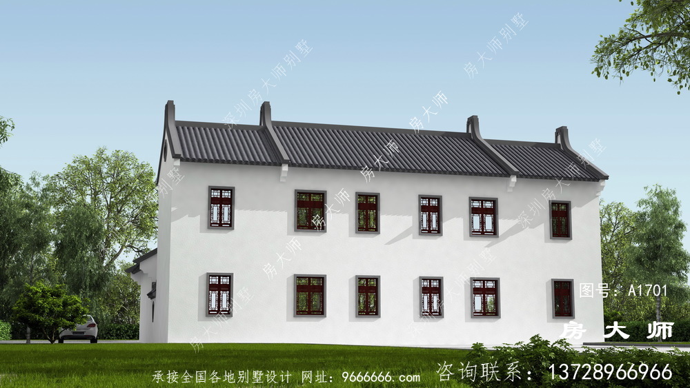 新农村中式两层别墅照片，带整套设计图