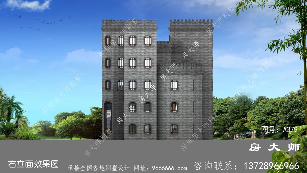 中式城堡别墅，奢华新农村别墅设计图