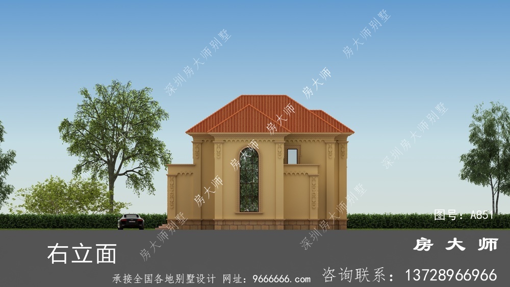新农村两层欧式风格别墅设计效果图