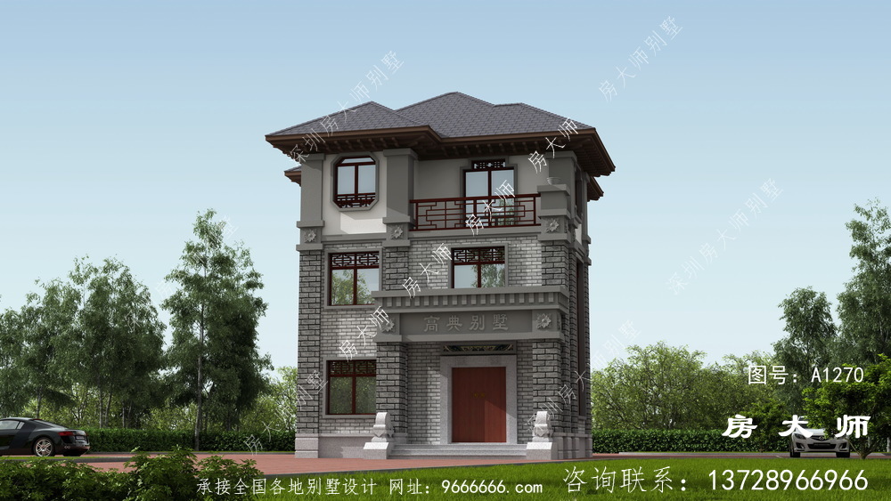 独一无二的，新中式风格三层别墅