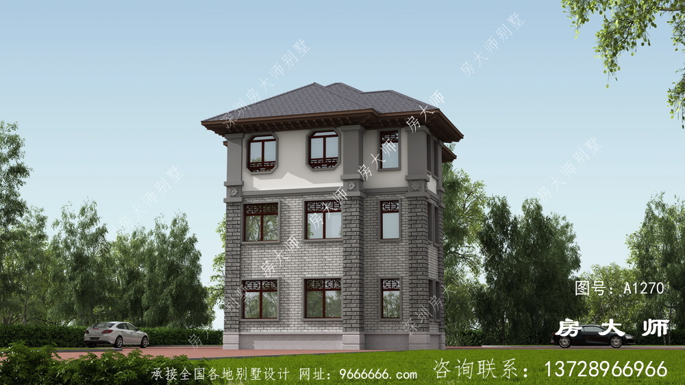独一无二的，新中式风格三层别墅