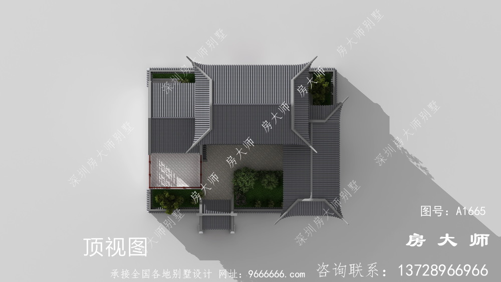 三层乡村别墅自建房设计图，一个图纸两种房型。