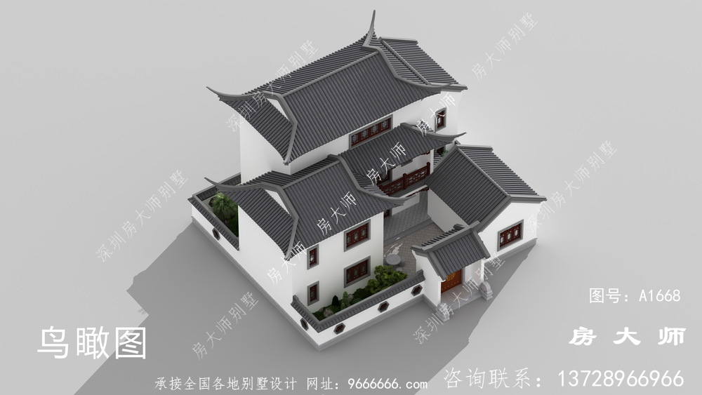 三层苏式园林别墅，传统的中国式建筑