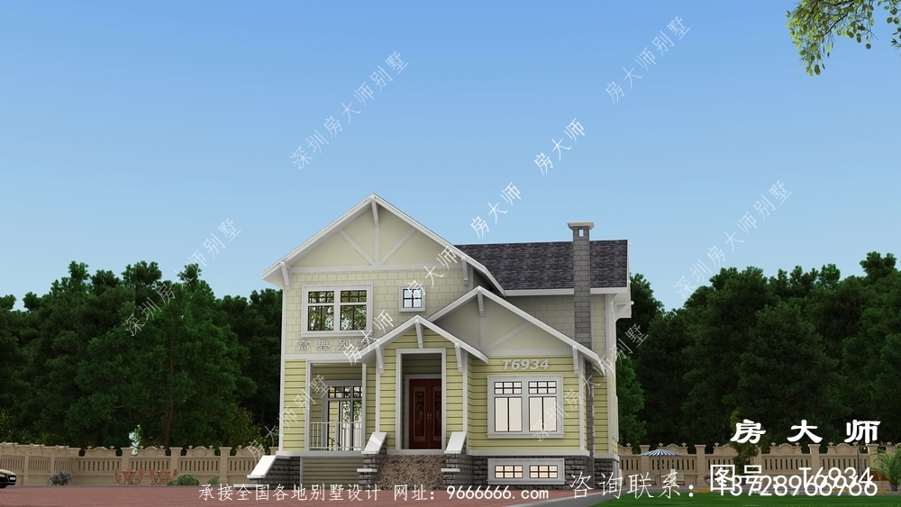 美式二层别墅房屋设计图，房型經典好用。