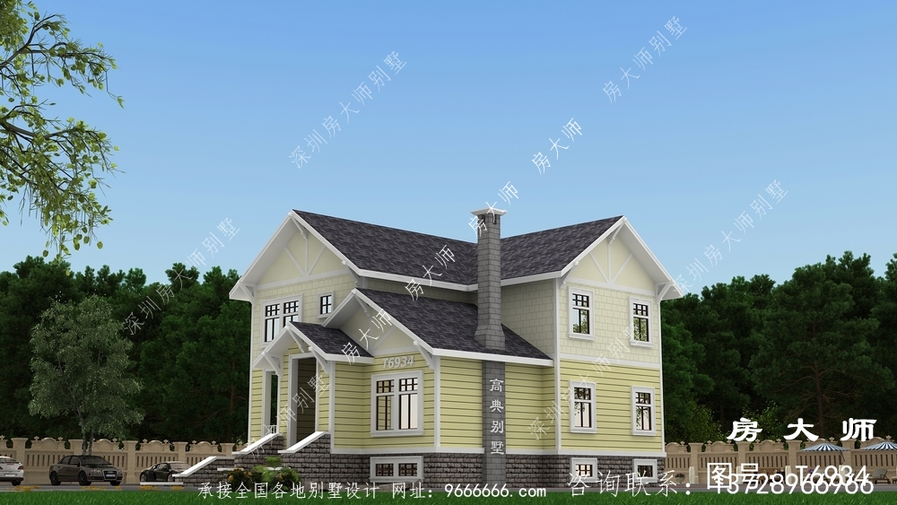 美式二层别墅房屋设计图，房型經典好用。