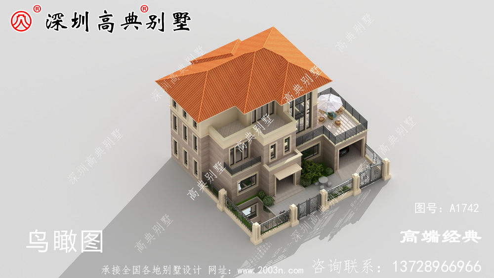 三层现代中式小别墅，外观耐看大方，造价实惠，很适合农村自建。